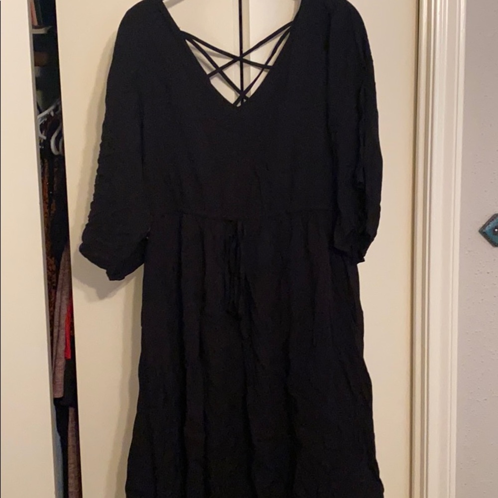 Black dress cinch waist